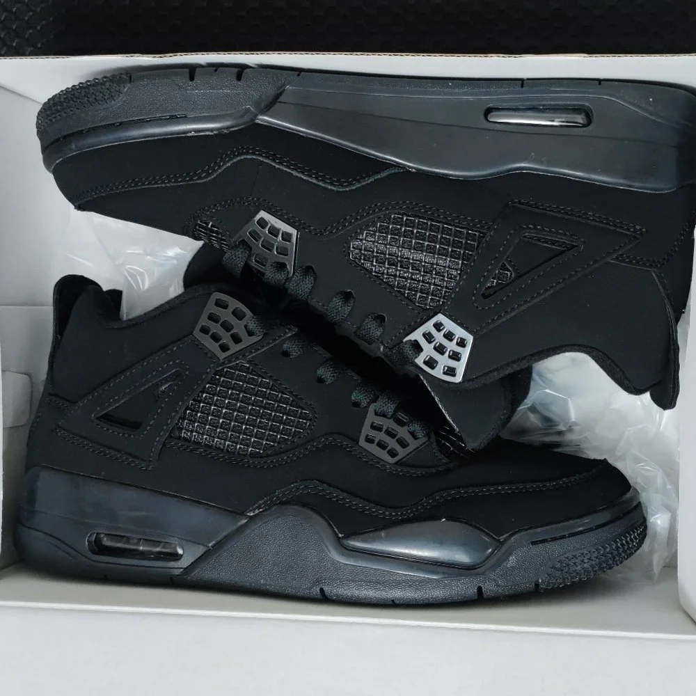 Air Jordan Retro 4 Black Canvas “Steel” Size 11 - Picture 3 of 5